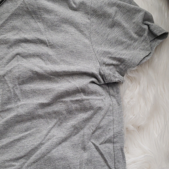 Poof Pima Cotton New York Gray V Neck T Shirt - Picture 3 of 3